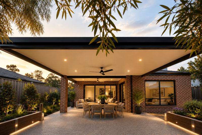 cooldek patio with outdoor table